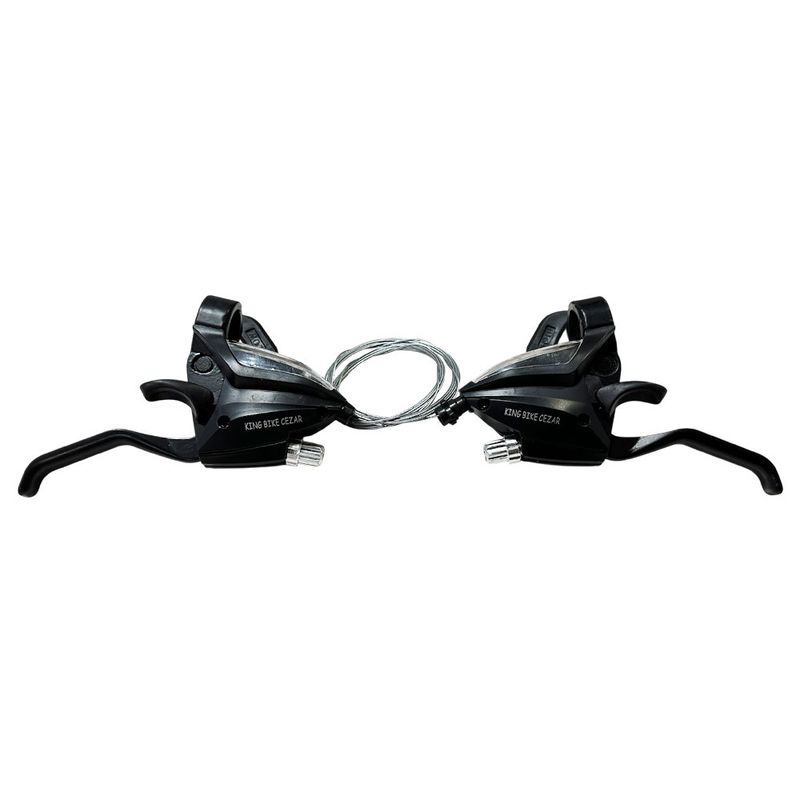 دسته دنده کلاچ‌دار دوچرخه مدل 21 سرعته king bike cezar 3x7 خفاشی با روکش بسته 2 عددی